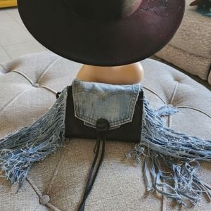 Custom Levi Fringe Leather Clutch/Cross Body bag